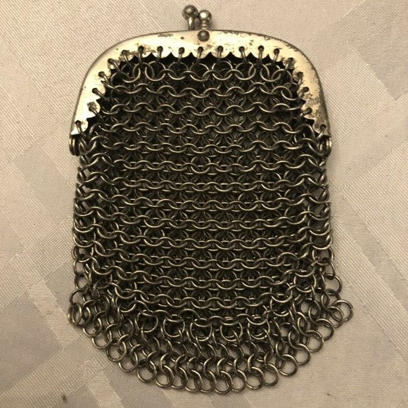 Handbags - Victorian Antique Small Chain MeshLink silverTone